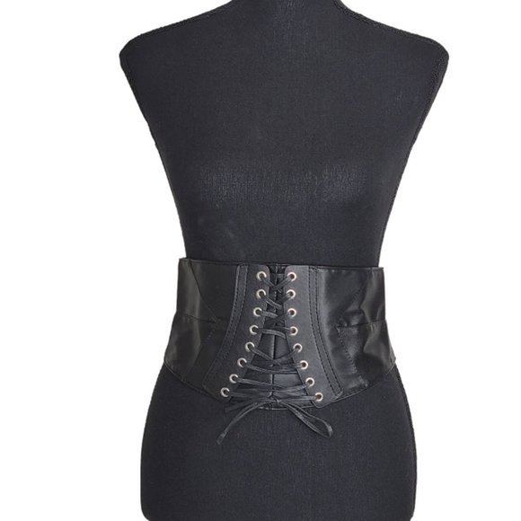 Women’s Vintage Black Elastic Underbust Corset Belt - Picture 1 of 6